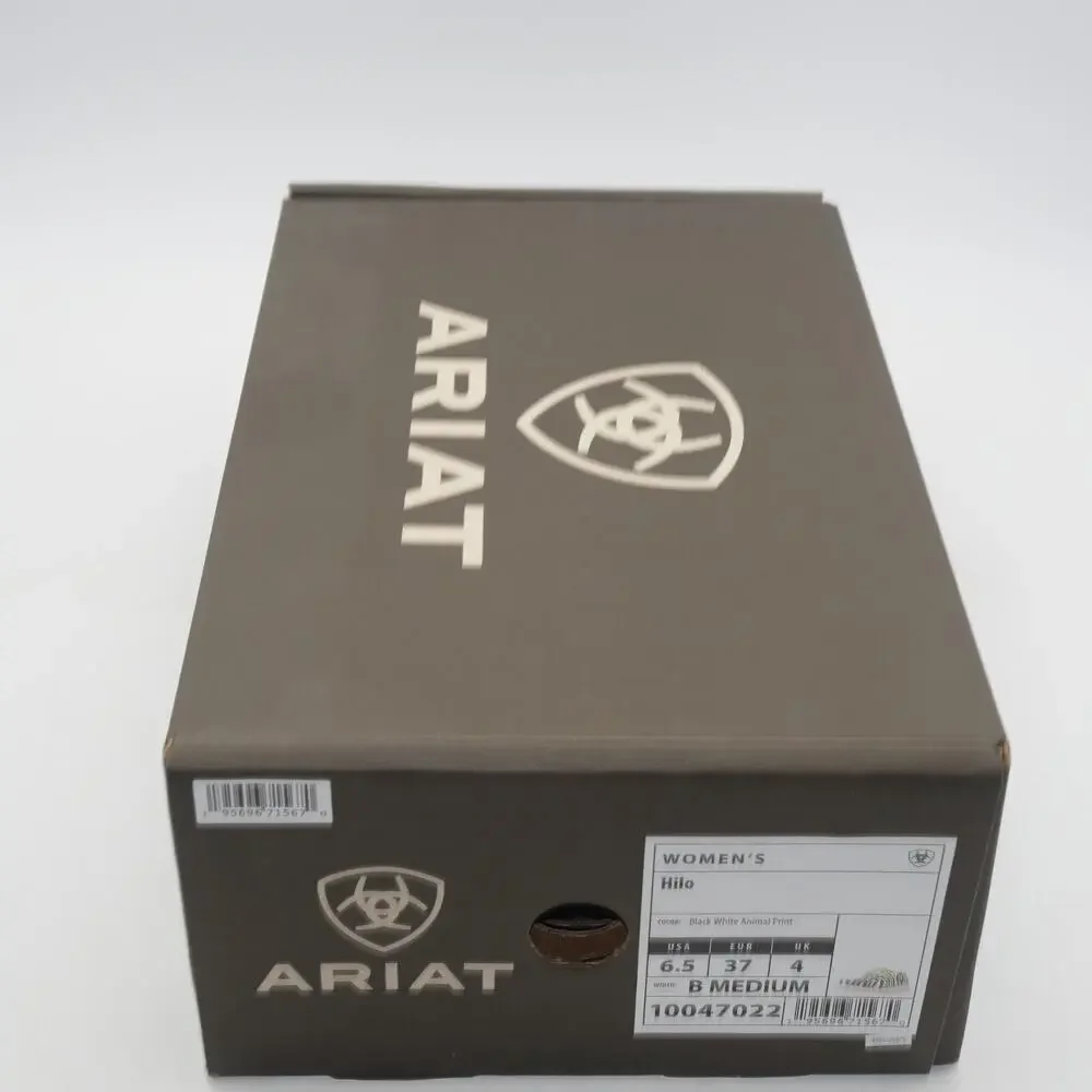 NEW Ariat Women's 6.5 Hilo Mocs Black White Animal Slip On Shoes - Picture 12 of 12